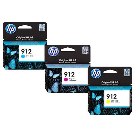 HP 912 Ink Cartridges Cyan Yellow Magenta (Color) Each