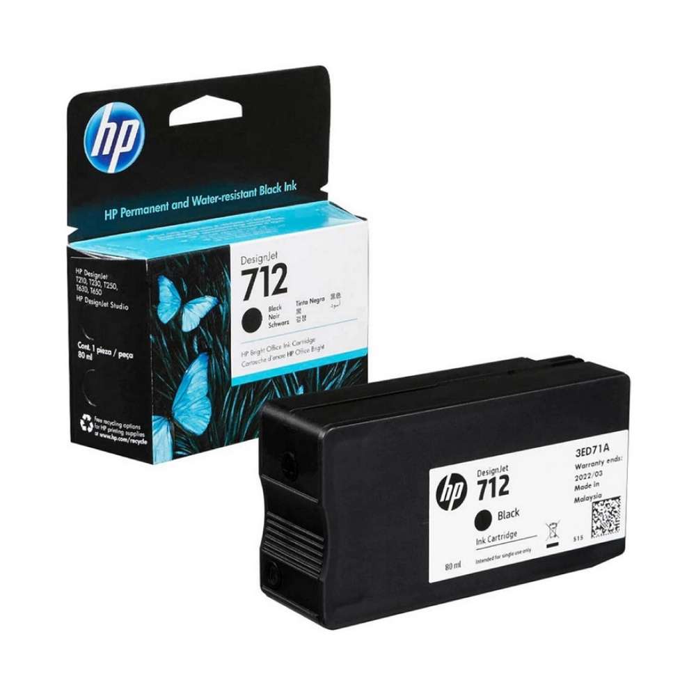 HP 712 Black (38-ml) DesignJet Ink Cartridge